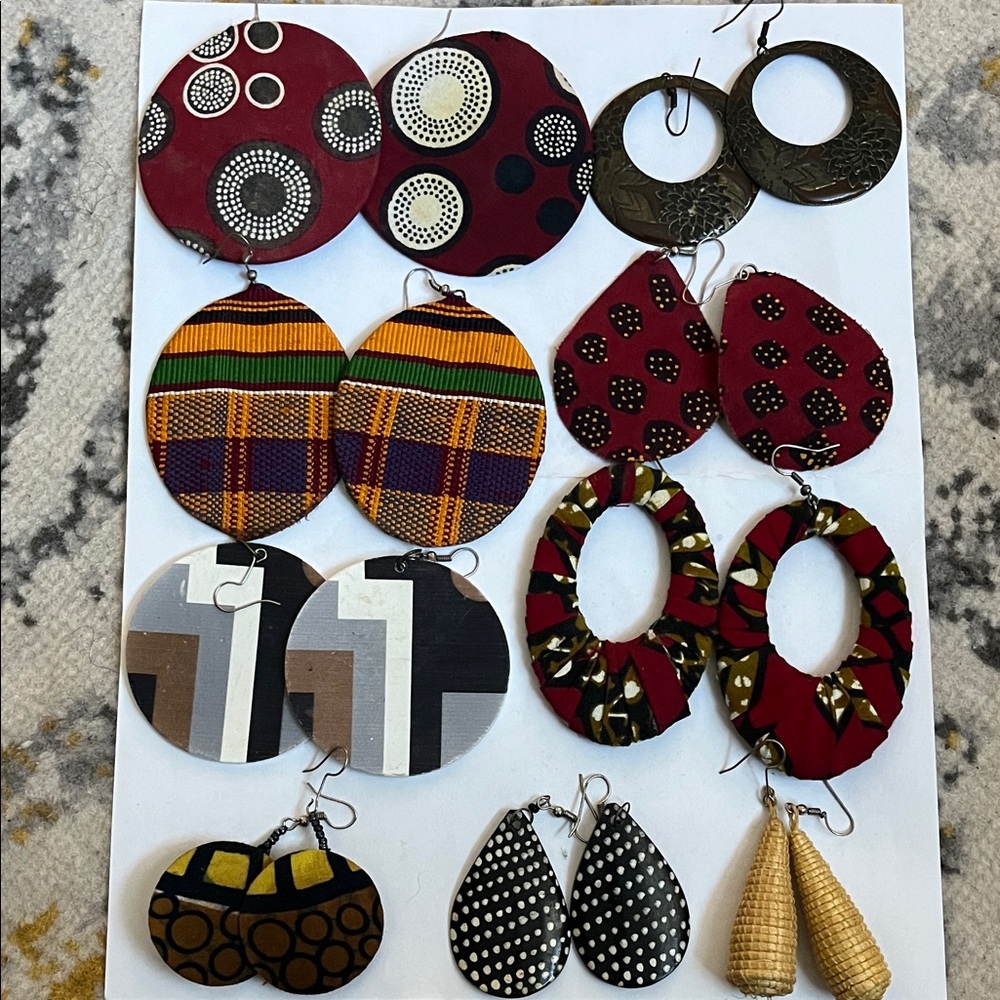 Multicolor Statement Earrings Set